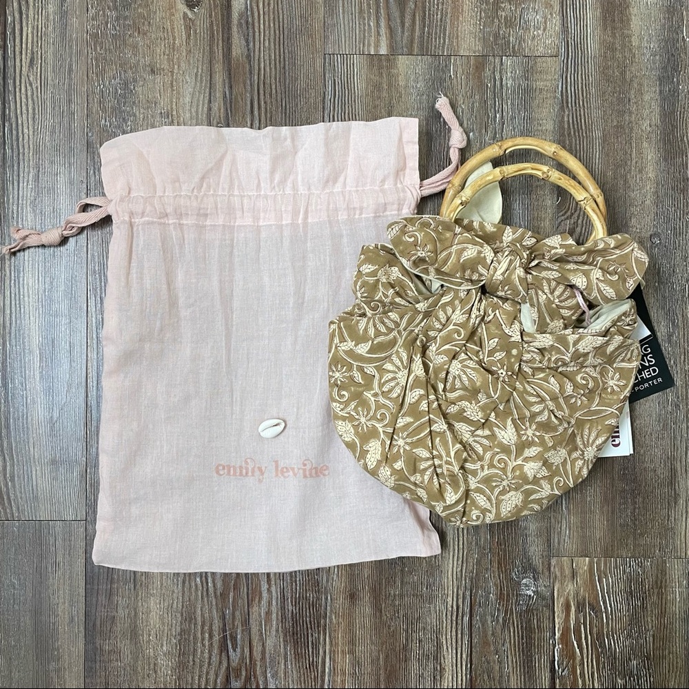 Emily Levine Dumpling Knotted Floral Print Cotton-voile Tote In Brown
